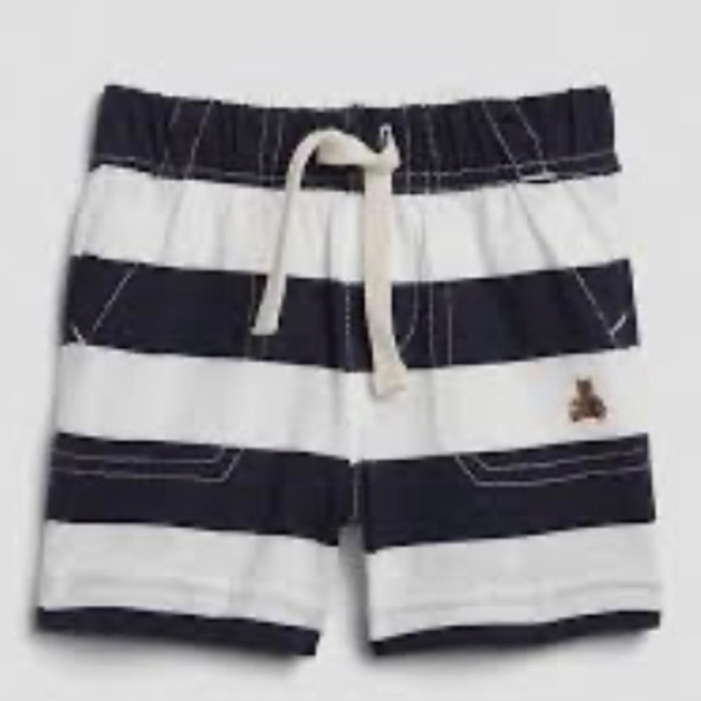 GAP Navy and Cream Striped Baby Shorts